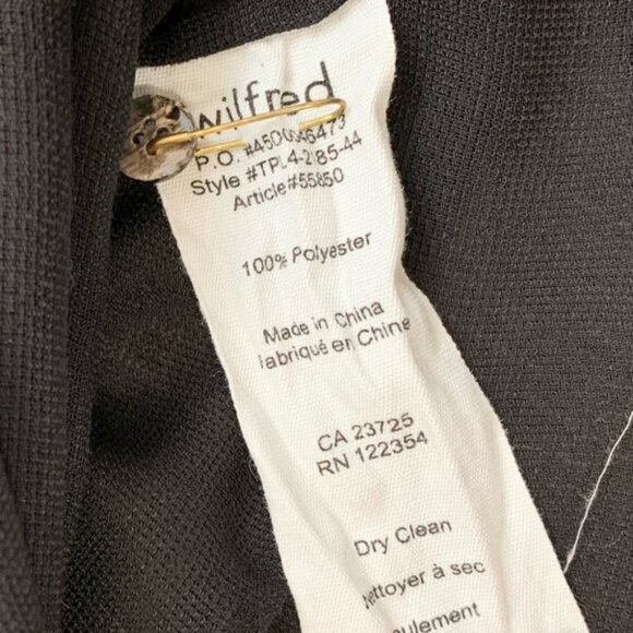 Aritzia Wilfred Blouse 3/4 Length Sleeve Black Button Front Collared Size XXS - Picture 13 of 15